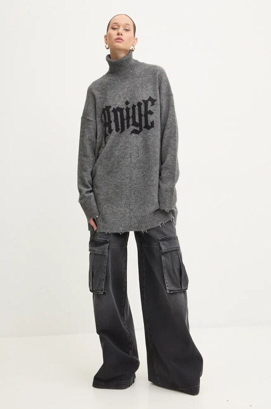 Пуловер с вълна Aniye By 181006 сив AW24