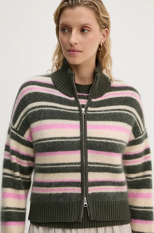 Samsoe Samsoe kardigan wełniany JEANNE F23300143 zielony