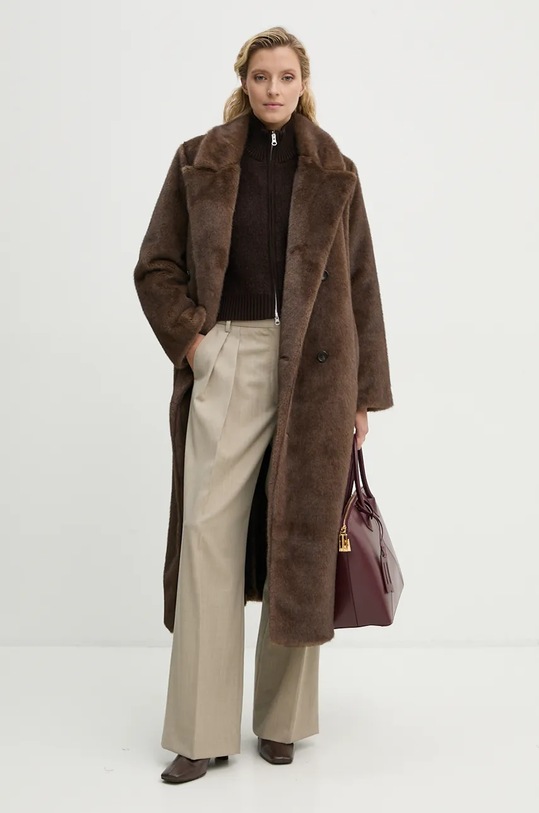 Samsoe Samsoe cardigan din lana JEANNE F23300143 maro AW24