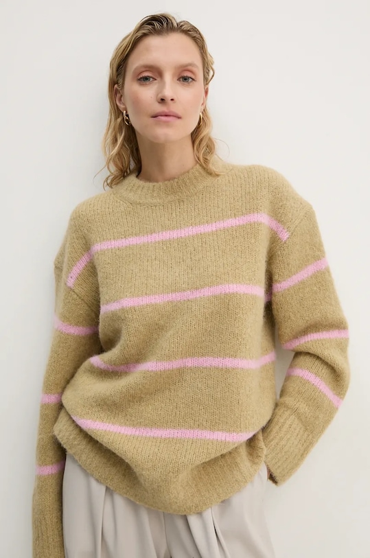Vlnený sveter Samsoe Samsoe SAJOAN vlna béžová F24300052