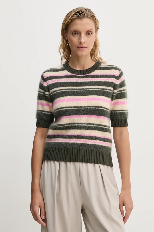 Vlnený sveter Samsoe Samsoe JEANNE vlna zelená F23300142