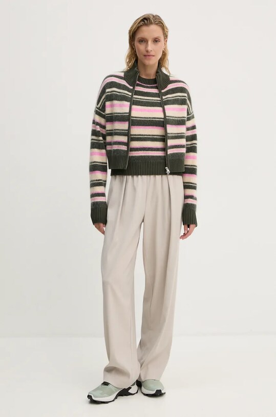 Vlnený sveter Samsoe Samsoe JEANNE F23300142 zelená AW24