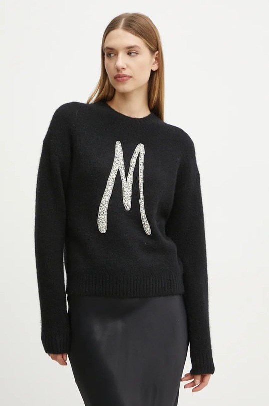 Marciano by Guess sweter wełniany SIBILLA okrągły czarny 4BGR15.5786Z
