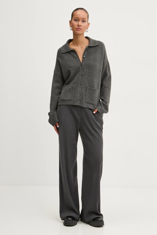 Abercrombie & Fitch kardigan z domieszką wełny KI150.4223.912 szary AW24