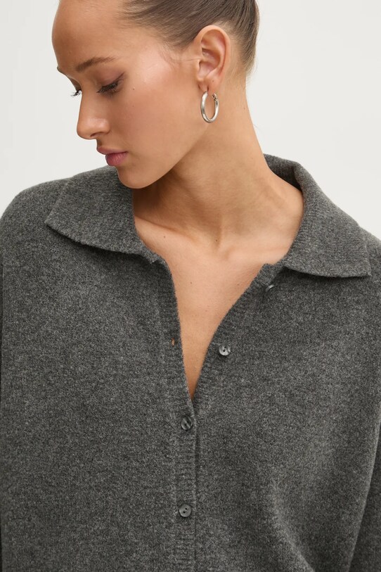 Abercrombie & Fitch kardigan z domieszką wełny szary KI150.4223.912