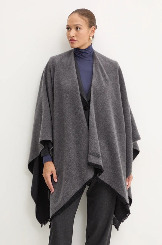 Lanvin gyapjú poncsó sima szürke 6LPONC.U7796