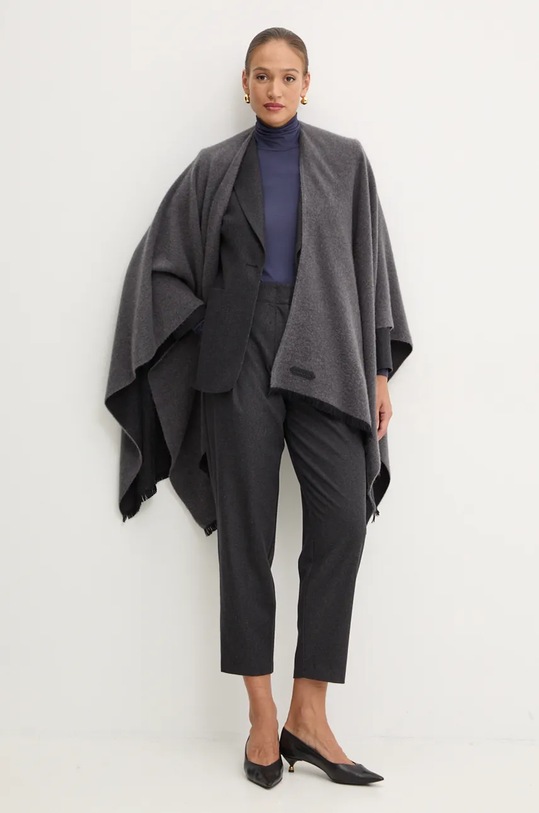Lanvin gyapjú poncsó 6LPONC.U7796 szürke AW24