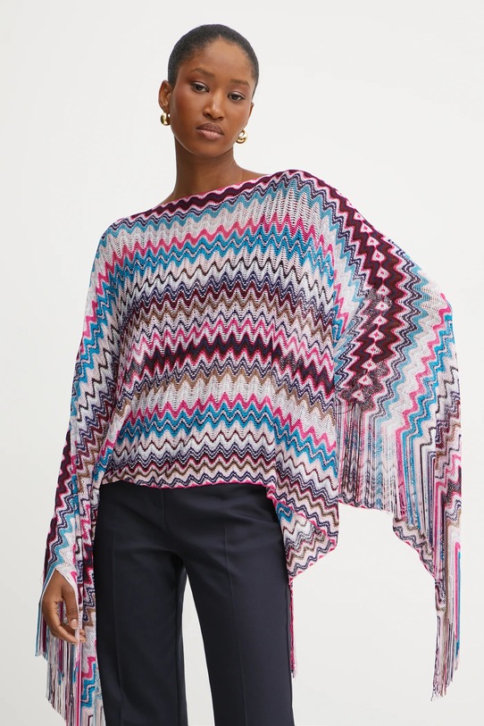 Missoni poncho a maglia fine multicolore XPAAVID9717