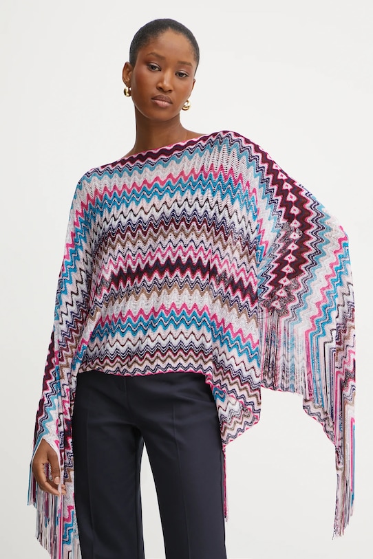 Missoni poncho a maglia fine multicolore XPAAVID9717