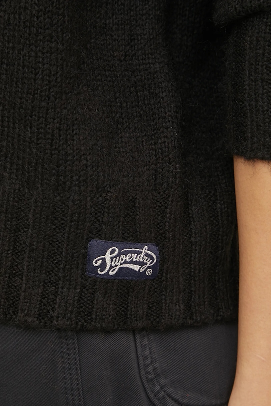Superdry sweter z domieszką wełny W6110551A.02A czarny