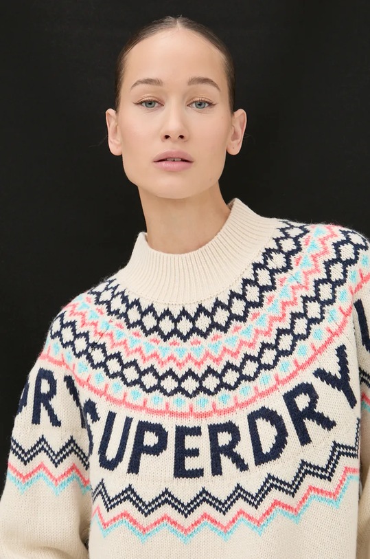 Светр з домішкою вовни Superdry бежевий W6110555A.B9Q