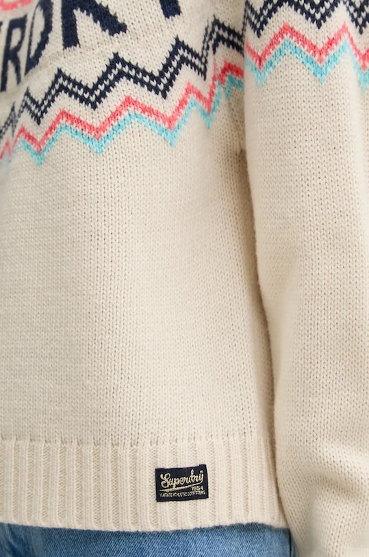 Светр з домішкою вовни Superdry W6110555A.B9Q бежевий