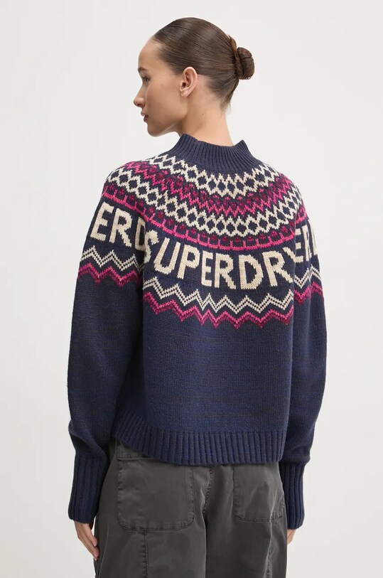 Îmbrăcăminte Superdry pulover din amestec de lana W6110555A.B9R bleumarin