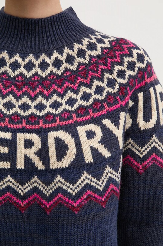Superdry pulover din amestec de lana W6110555A.B9R bleumarin