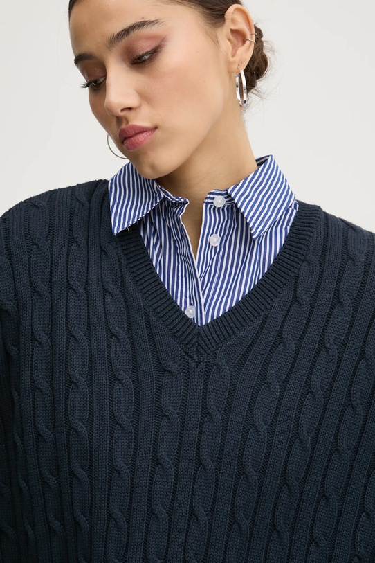 Superdry sweter bawełniany granatowy W6110588A.98T