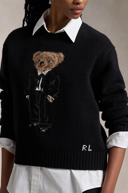 Vlnený sveter Polo Ralph Lauren čierna 211947913