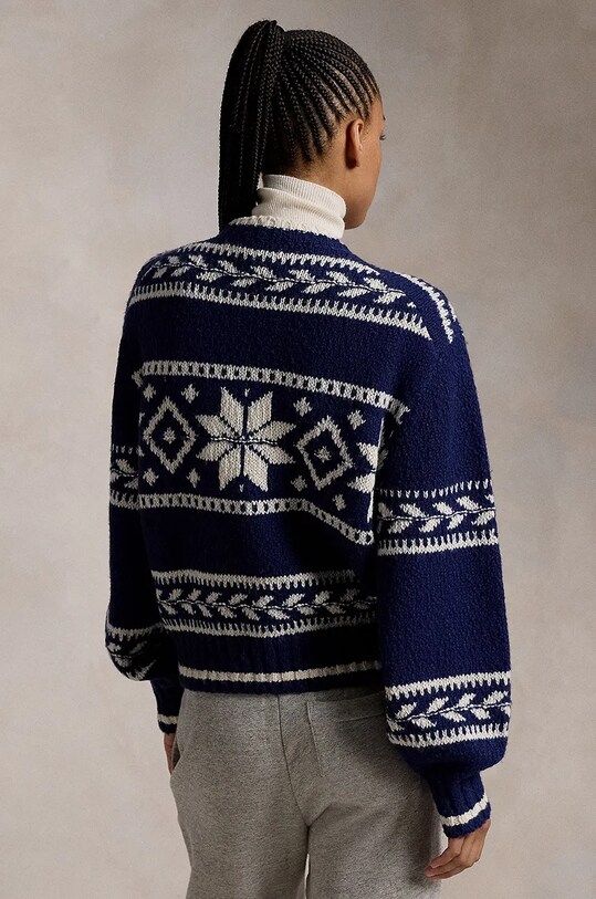Vuneni pulover Polo Ralph Lauren 211947933 mornarsko plava AW24