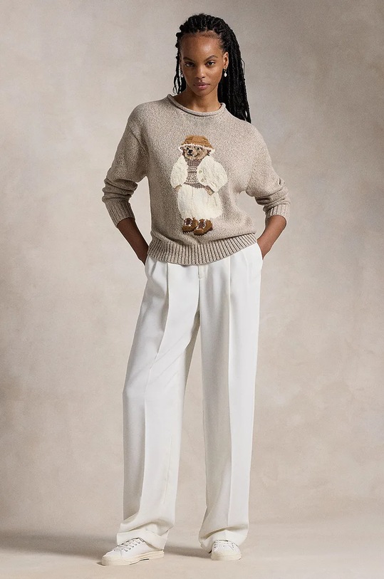 Ρούχα Βαμβακερό πουλόβερ Polo Ralph Lauren 211947935 μπεζ
