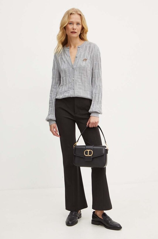 Twinset cardigan con aggiunta di cachemire 242TP3602 grigio AW24