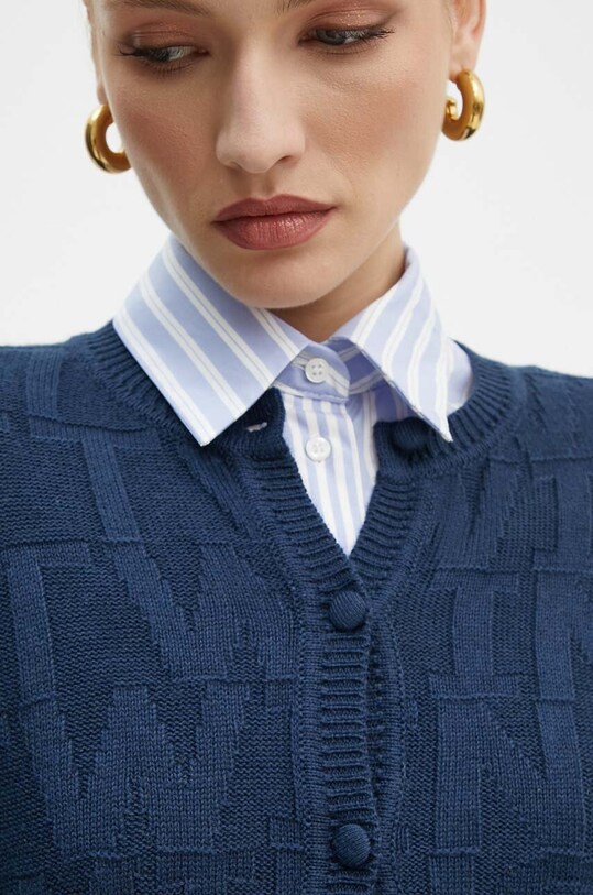 Twinset cardigan con aggiunta di cachemire violetto 242TP3602