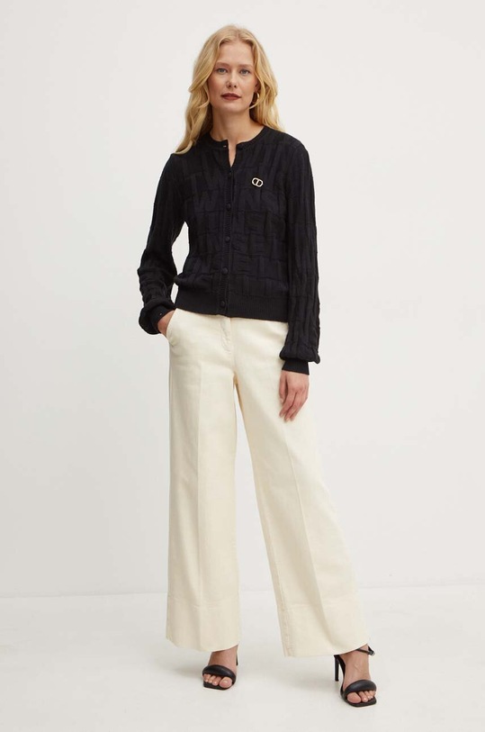 Twinset cardigan din amestec de casmir 242TP3602 negru AW24