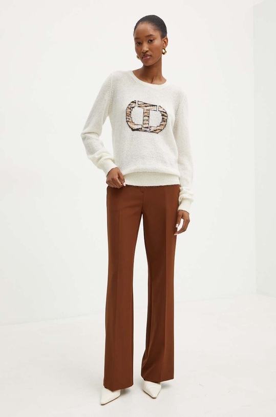 Vlněný svetr Twinset 242TP3750 béžová AW24