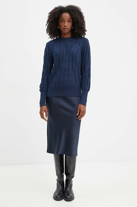 Свитер с примесью кашемира Twinset 242TP3601 тёмно-синий AW24