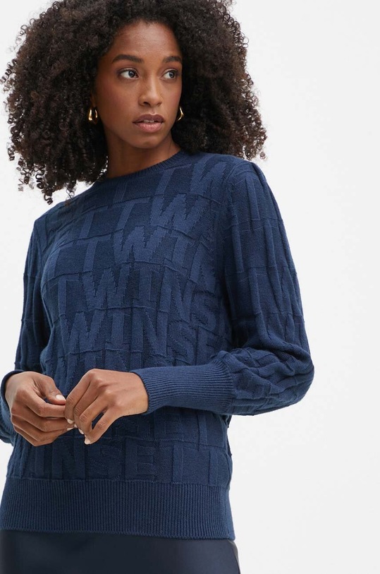 Свитер с примесью кашемира Twinset тёмно-синий 242TP3601