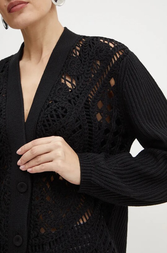 Vuneni kardigan Twinset 242TP3475 crna