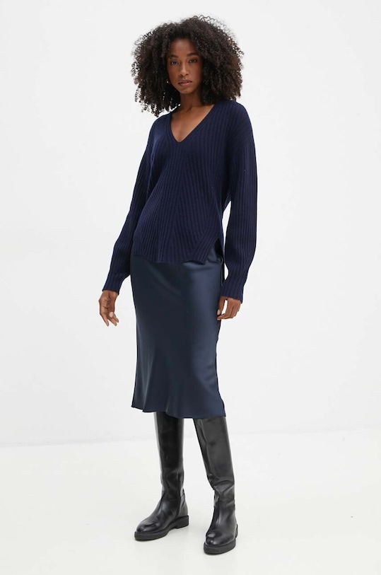 Vlnený sveter Twinset 242TP3716 tmavomodrá AW24