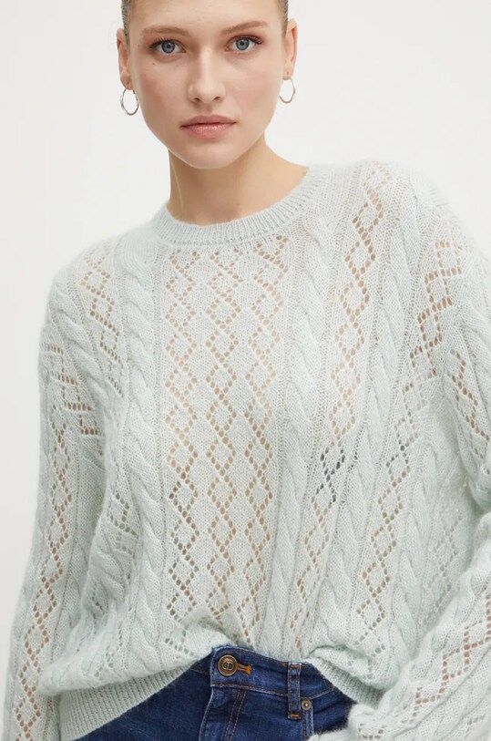 Sveter s prímesou vlny Twinset zelená 242TP3691