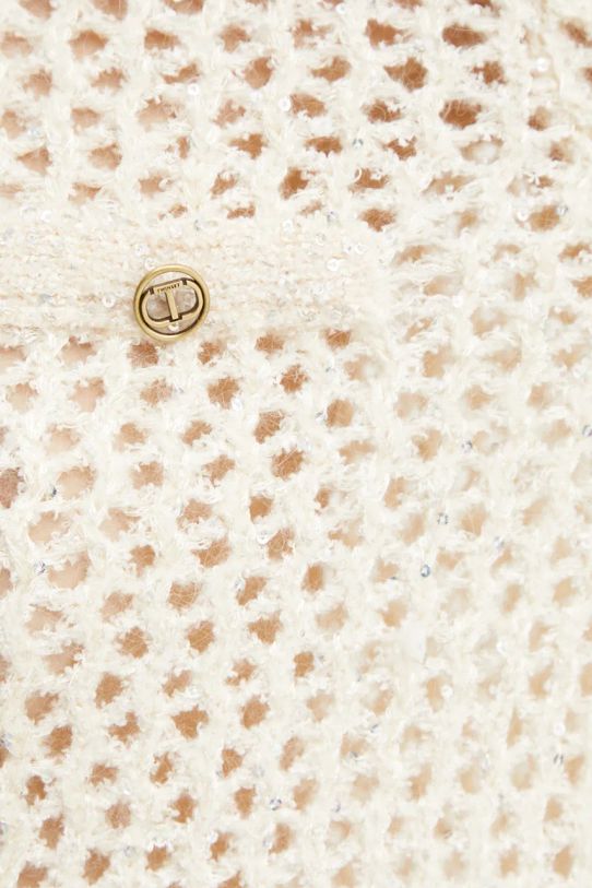 Svetr z vlněné směsi Twinset 242TP3770 béžová