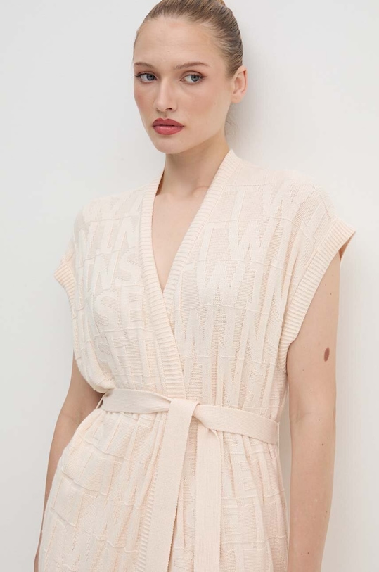 Twinset gilè con aggiunta di cashemire beige 242TP3603