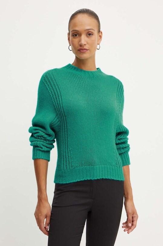 Pulover s dodatkom vune Twinset tirkizna 242AP3290