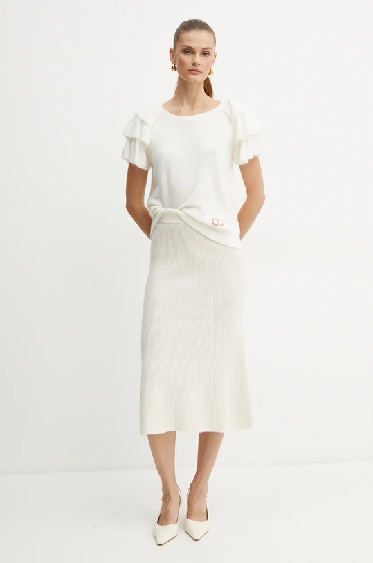 Twinset pulover din amestec de lana 242TP3372 bej AW24