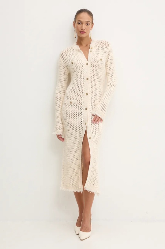 Twinset cardigan din amestec de lana bej 242TP3772