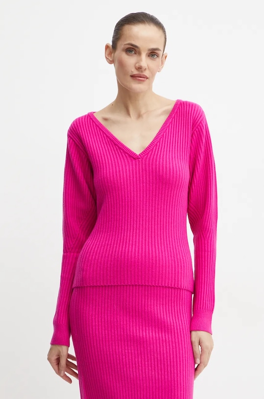 Svetr Twinset V výstřih růžová 242AT3170
