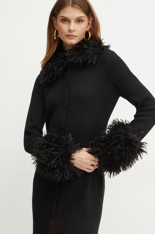 Kardigan s primjesom vune Twinset crna 242TT3430