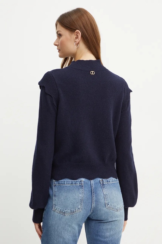 Odzież Twinset sweter wełniany 242TT3321 granatowy