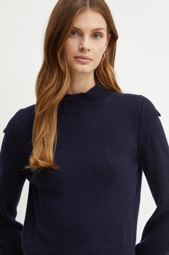 Twinset sweter wełniany granatowy 242TT3321