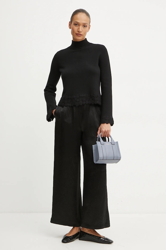 Twinset sweter z domieszką wełny 242TT3421 czarny AW24