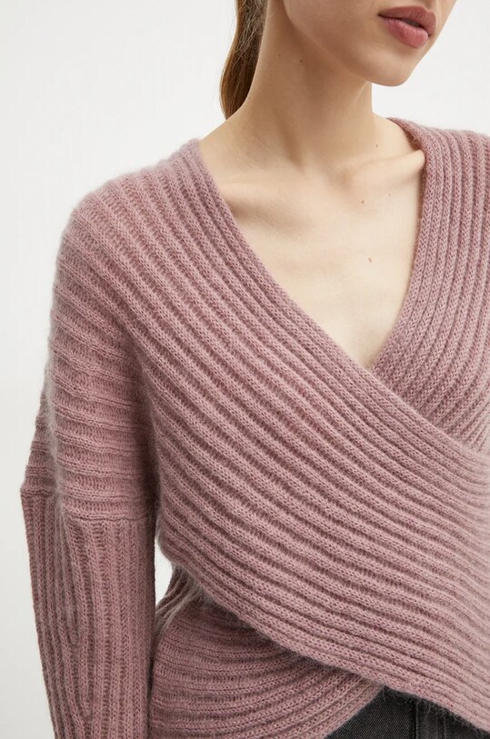 Twinset sweter wełniany 242TT3374 różowy