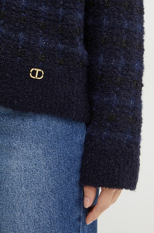 Вълнена жилетка Twinset 242TT3580 тъмносин