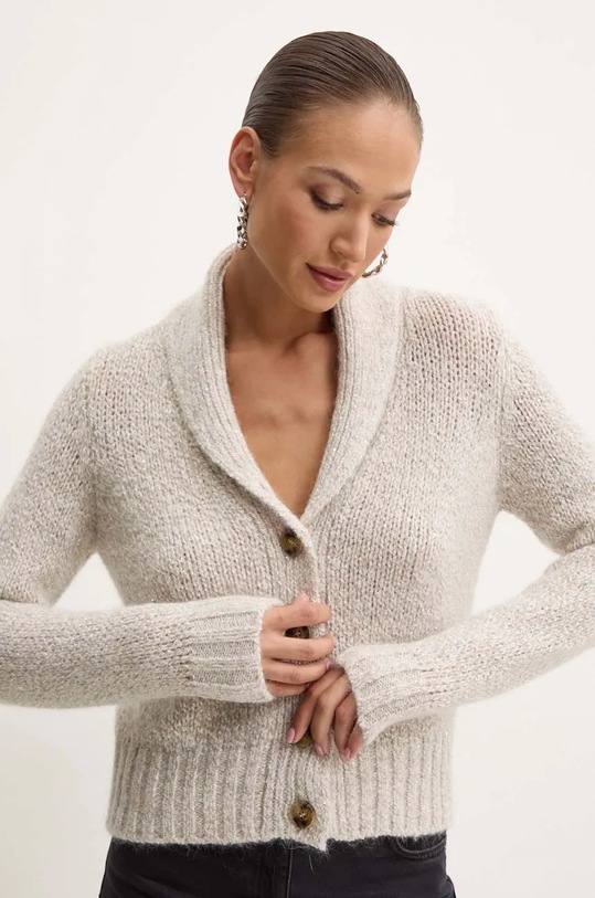 Marella cardigan din amestec de lana uni bej 2423346065200