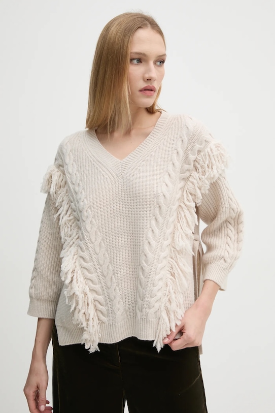 Vlněný svetr Marella béžová 2423366035200