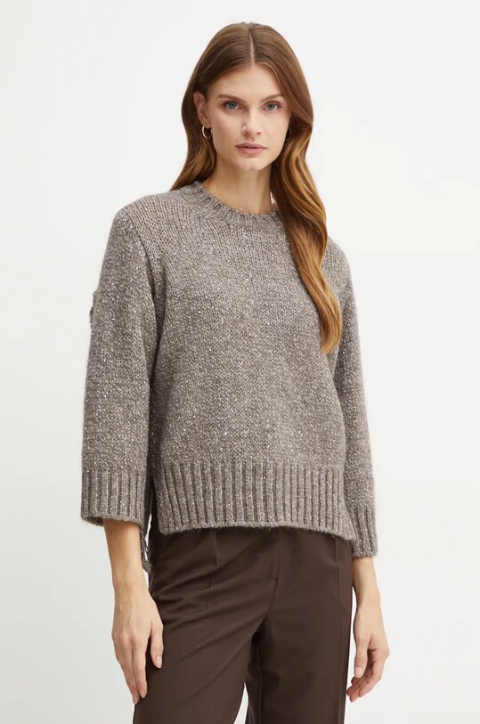 Светр з домішкою вовни Marella сірий 2423366165200