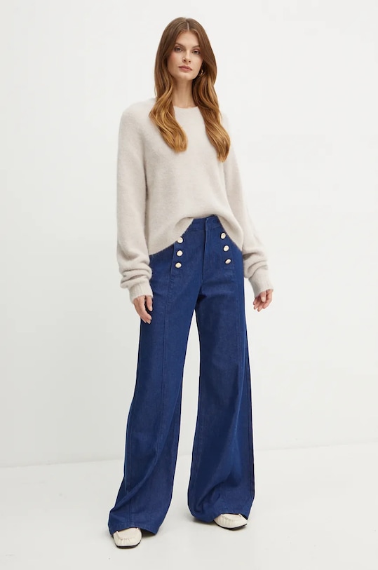 Marella sweter wełniany 2423366202200 beżowy AW24