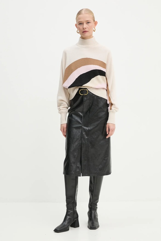 Marella sweter wełniany 2423366262200 beżowy AW24