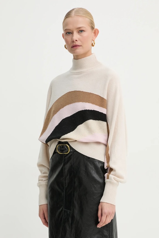 Marella sweter wełniany beżowy 2423366262200