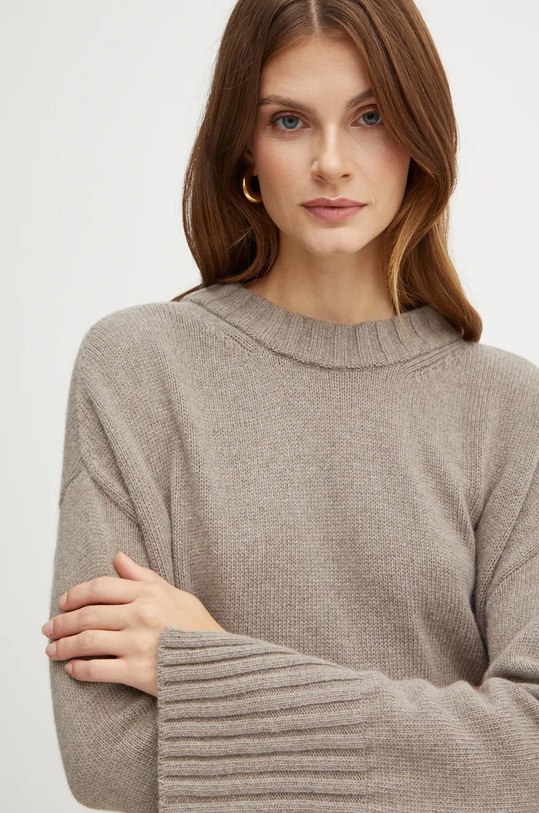 Marella sweter wełniany 2423366265200 szary
